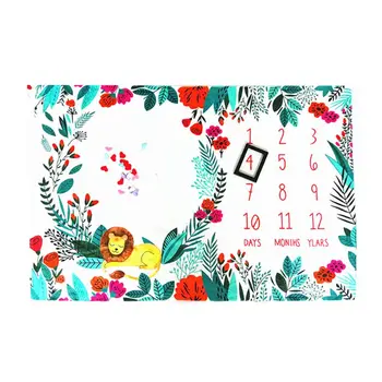 

2019 Infants Milestone Photography Blanket Little Lion Printing Pattern Baby Creative Photo Background Cloth Decoration
