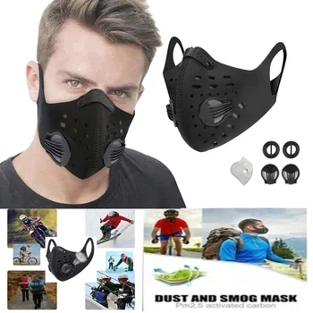

Cycling Cotton Face Mask Filter Anit-fog Anit-pollution Breathable PM2.5 Activated Carbon Respirator Sports Bike Dust Mask