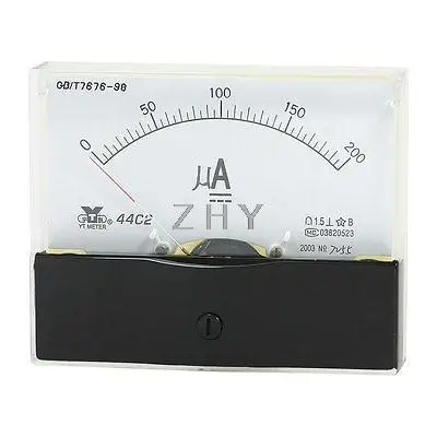 

Measurement Tool Analog Panel Ammeter Gauge DC 0 - 200uA Measuring Range