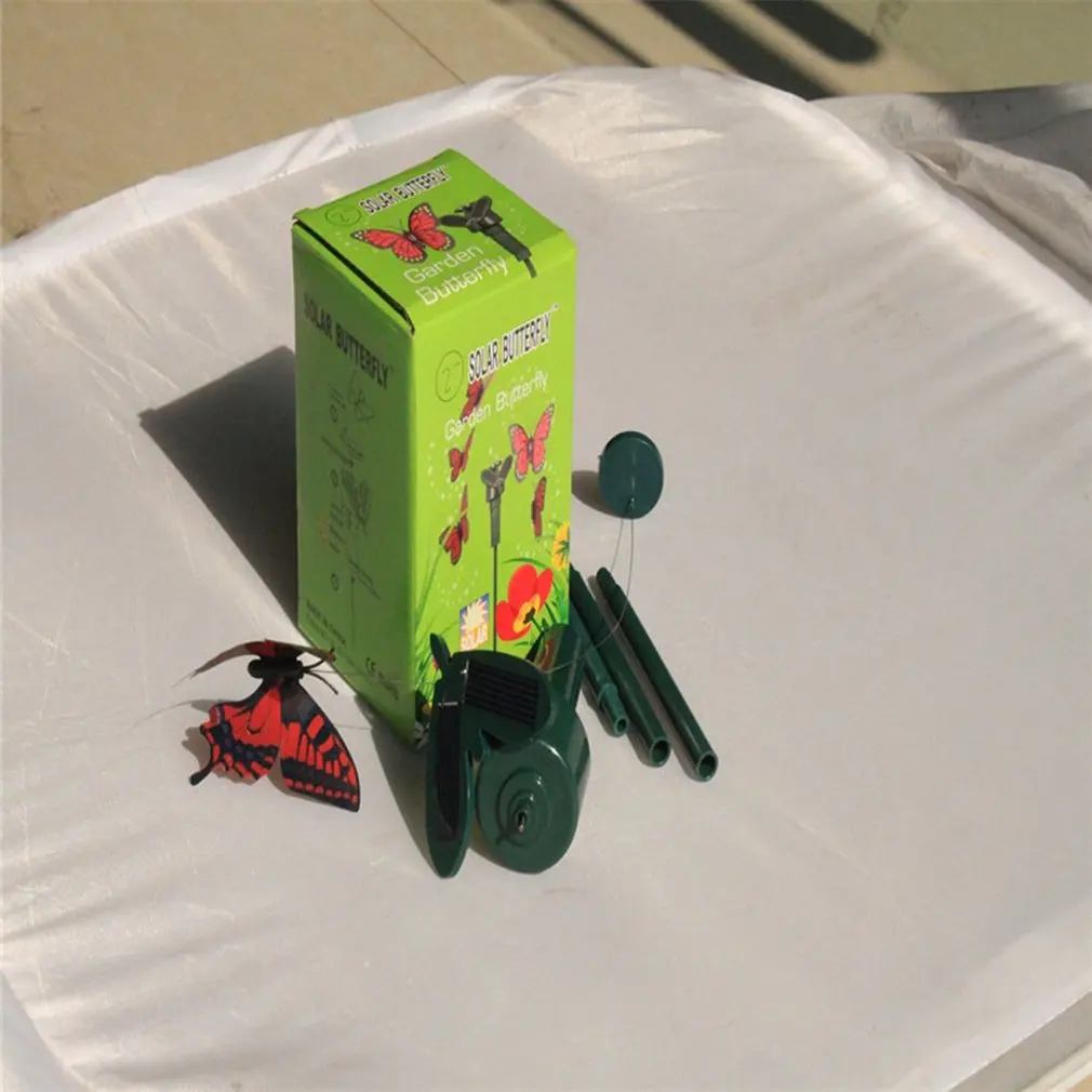 Rotating Butterfly Solar Lamp Solar Powered Garden Landscape Rotating Colors Dust-to-dawn Solar Garden Decor Lamps