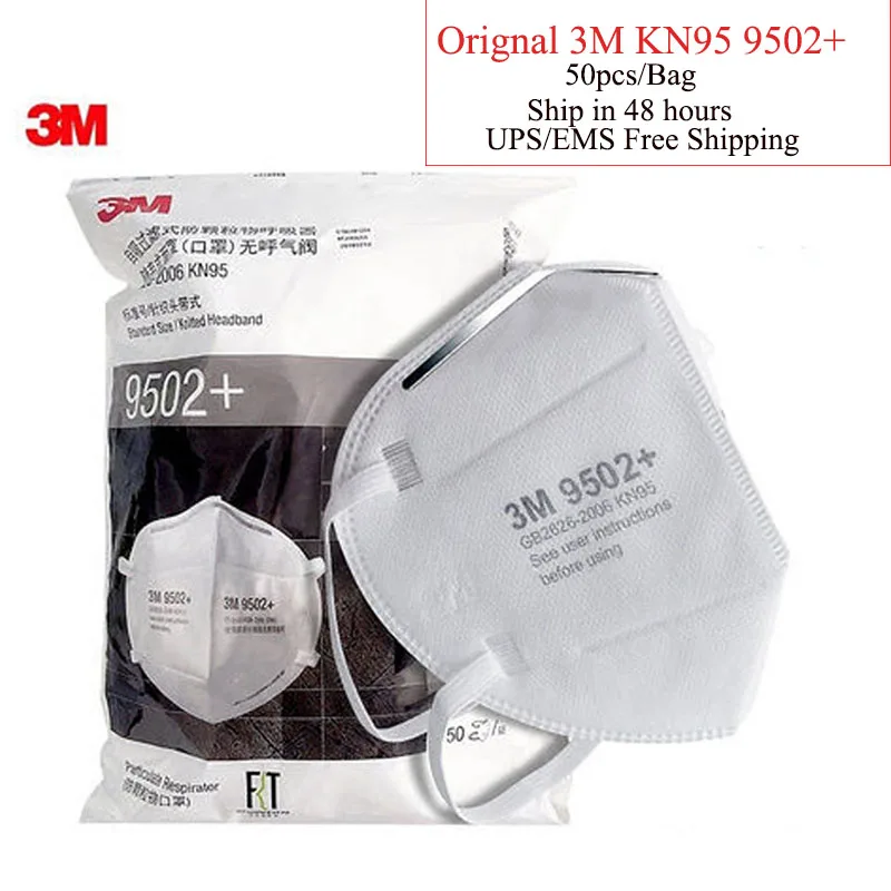 

50pcs/Pack 3M Mask KN95 9502+ Mask Anti-dust Masks Standard mask Haze Riding Protective Masks Anti-particles brand