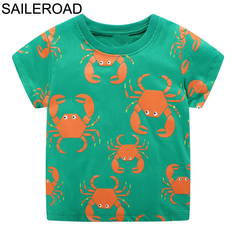 SAILEROAD Акула Животных Печати Детские Футболки Летние Мальчики Топы Одежда 2-7 Лет Дети Тис Одежда Детская Футболка для Девочек - Цвет: 6518 same picture