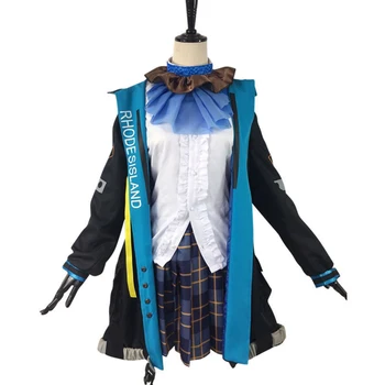 

Coat Bow Shirt Skirt Animation Derivatives for Arknight Amiya Cosplay Costume Uniform Full Set with Ears Wig - XL