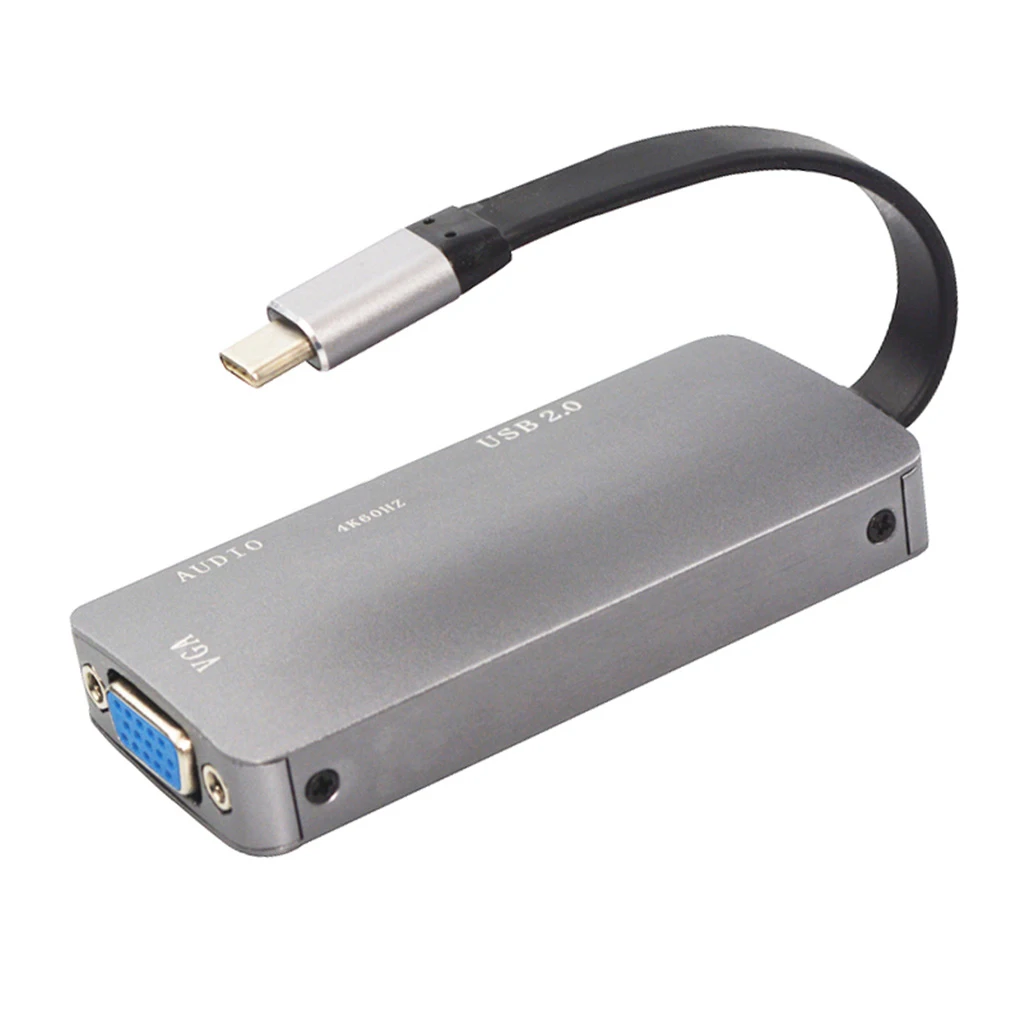 4K 1080P type-C в HD VGA аудио-видео кабель конвертер USB 2,0 в HD адаптер алюминиевый сплав ноутбук компьютер