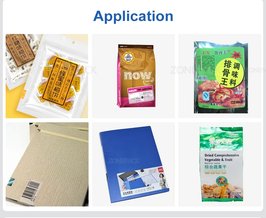 ZONEPACK ZS-T832 Automatic Sticker Adhesive Plane Bag Tag Food Paper Book Large Plastic Film Flat Packing Labeling Machine