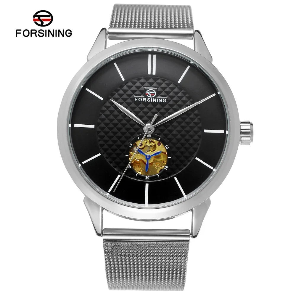 

FORSINING Brand Mens Classic Elegant Stainless Steel Automatic Mechanical Watch Simple Style Wristwatch Relogio Releges