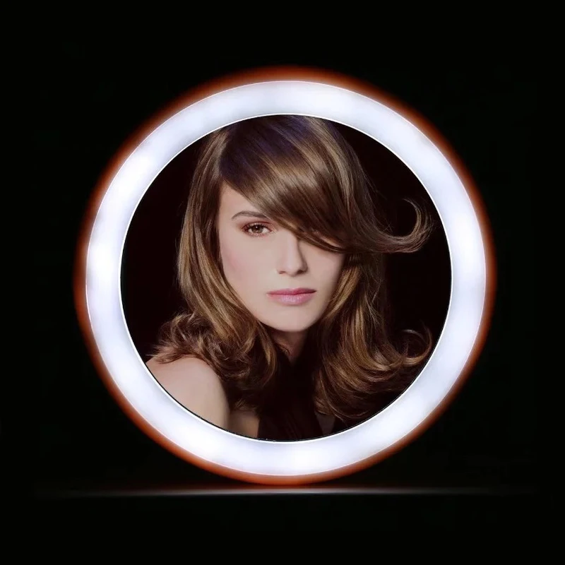 

Pocket Makeup LED Mirror With Lights Travel USB Rechargeable Beauty Vanity Backlit Mirror With Light Make up Tool Creative Gifts