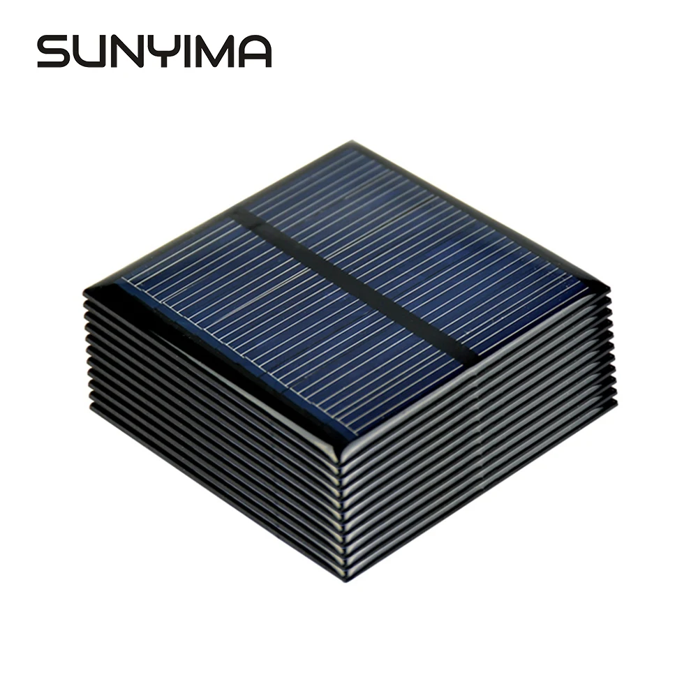 

SUNYIMA 10pcs Poly Solar Cells 5.5V 80MA Polycrystalline Solar Plate Panels 60*60MM For DIY Solar Battery Charger System
