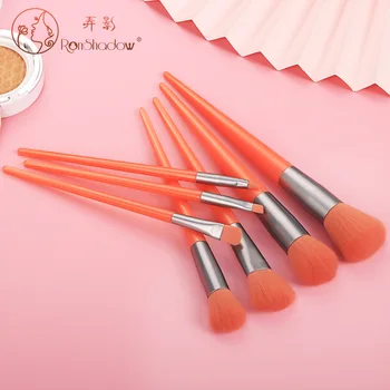 

7Pcs Beginner Makeup Brush Set Red Plastic Handle Makeup Beauty Tool