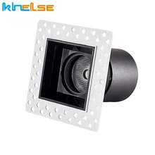 Точечный светильник встроенный потолочный светодиодный 7 Вт/12 Вт COB квадратный безрамный отель Антибликовая лампа для мытья стен CRI Ra> 93 натуральный светильник Точечный светильник