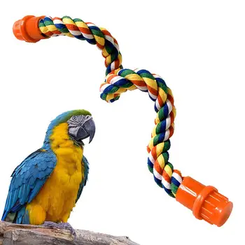 

40/55/80cm Pet Bird Stand Cotton Rope Bar Hanging Cage Climbing Chew Toy