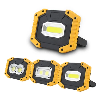 

USB 5V LED Floodlight Work Light Lamp Rechargeable Spotlight 18650 Battery Outdoor Light Led Reflector 20W For Camping Emergency