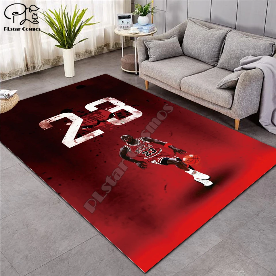 Baloncesto alfombra estrellas 3D impresión alfombra pasillo alfombra Anti-Slip de baño alfombras para habitación de niños absorber agua cocina-12