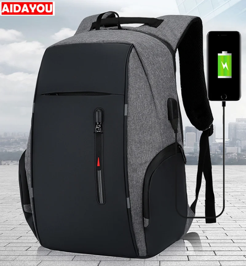 Рюкзак для ноутбука с usb-портом зарядки прочный водонепроницаемый вентилируемый