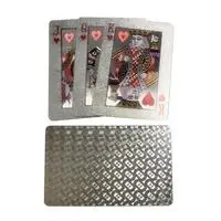 Карты для покера пластиковые игральные карты золотой покер техасский холдем Банкер ПВХ покер водонепроницаемый высококлассные Игры покер части Золотая фольга - Цвет: Silver