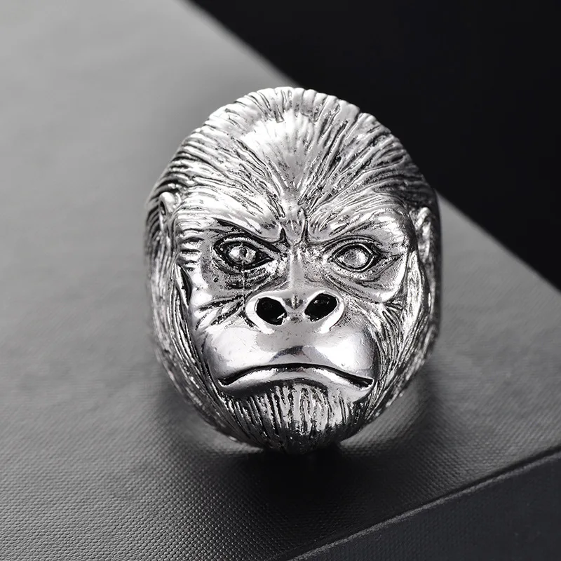 

Gorilla Ring Animal Ring Rise of The Planet of The Apes Punk Biker Caesar Ring for Men Fashion Vintage Personality Jewelry Gift