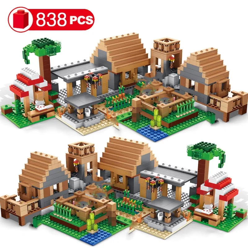 

838PCS Castle Village Series My World Ghost Village Building Blocks Compatible LEGOINGS Friend Bricks Kids Toys