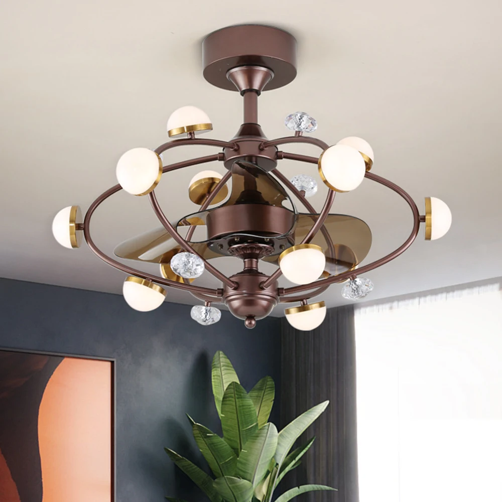 

Nordic Invisible Fan lights Frequency Conversion Chandelier with Remote Control for Home Bedroom Restaurant 220v Creative Simple