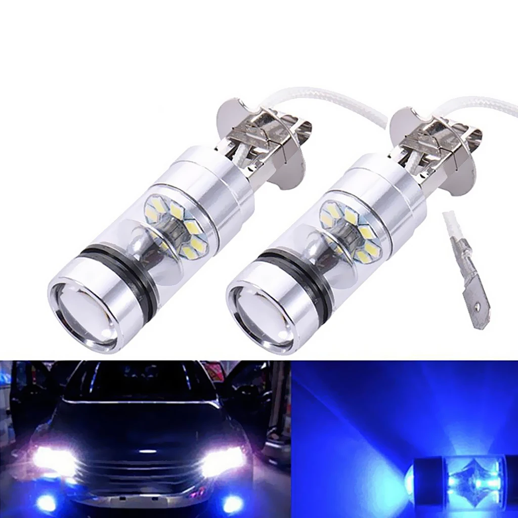 Пара H3 100W LED 6000K 20SMD Foglight лампы DC 12V Ice Blue | Автомобили и мотоциклы