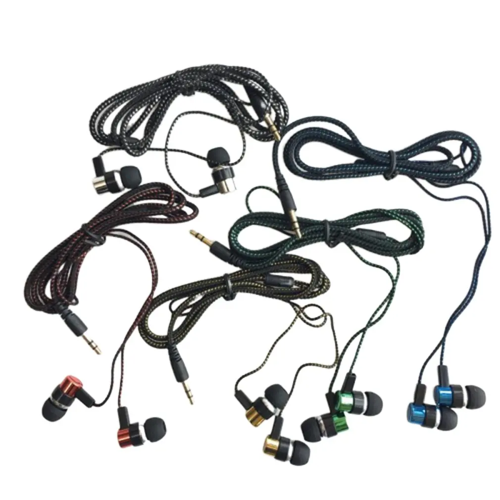 Плетеные проводные наушники сабвуфер наушники-вкладыши шумоизоляция гарнитура для телефонов MP3 MP4 PC Игры