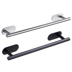 Stainless Steel Bathroom Towel Rack Self Adhesive Wall-Mounted Towel Clothes Shelf Holder Hanger Home Bath Rack Hanging Supplies