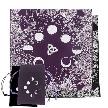 

Tablecloth+Bag Moon Crystal Lover Special Astrology Divination Cards Velvet Table Cloth Bag For Magicians Board Game Card