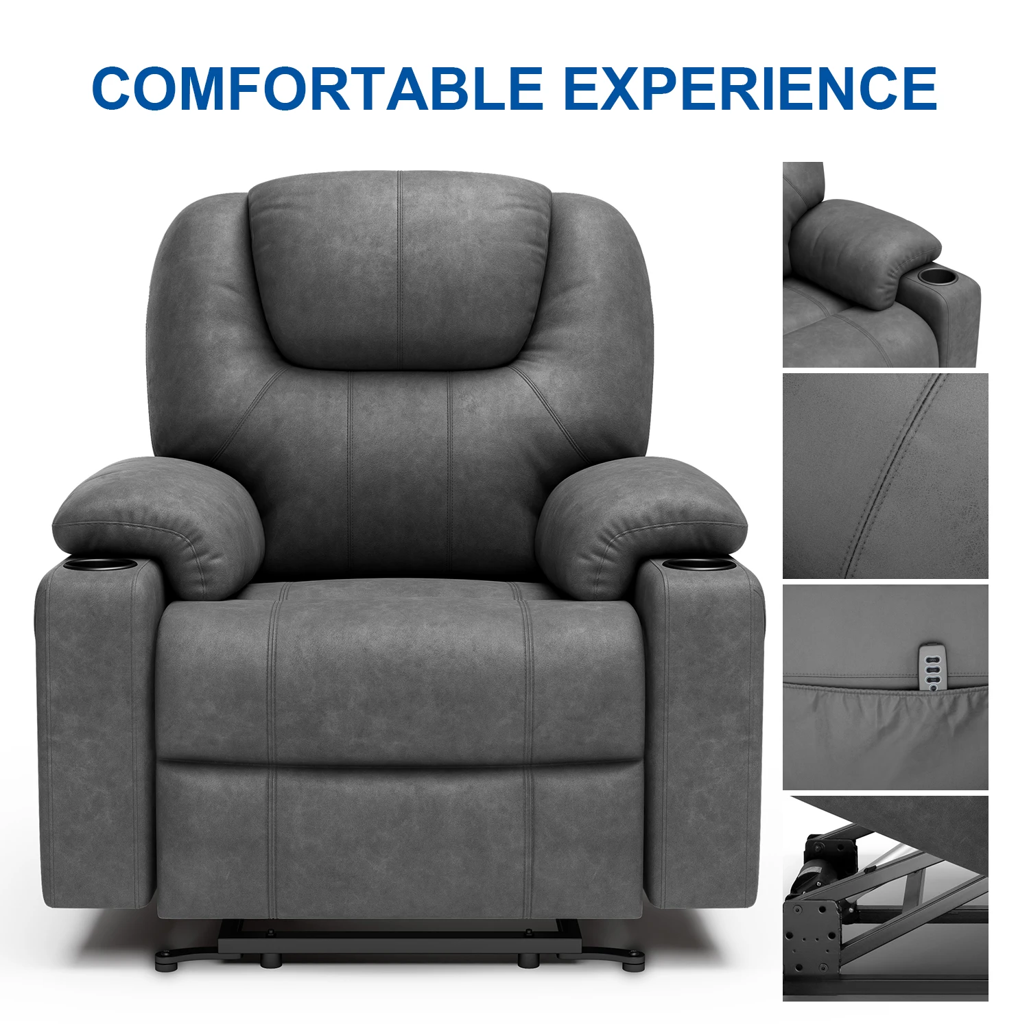 Luxury Electric Massage Chair Ergonomic Power Lift Recliner Leisure Sofa Full Body Shiatsu Lounge Armchair for Parents/Elderly