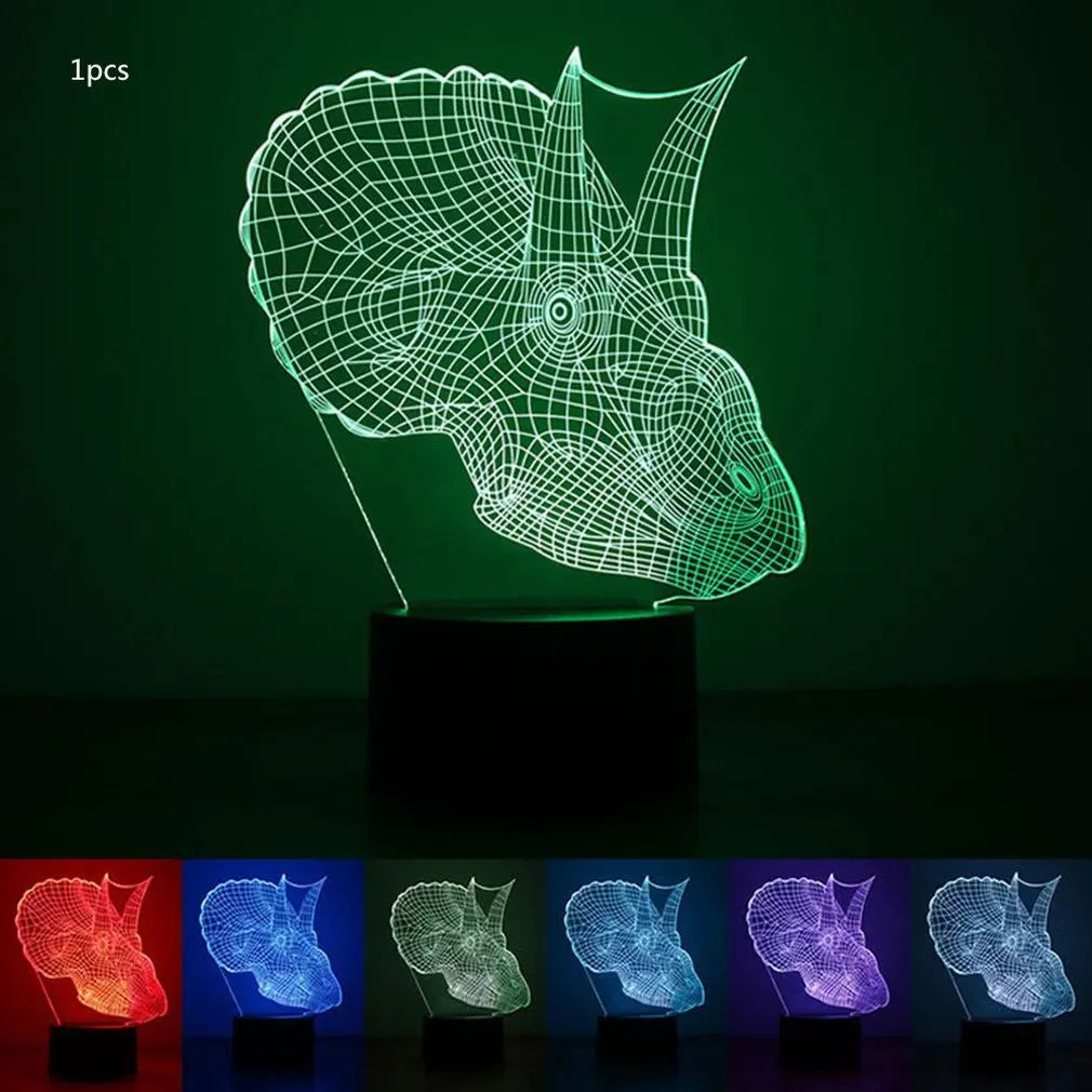 

7 Color 3D Night Light Dinosaur Night Light Eye Care LED Light Bedside Night Lamp Home Decoration Birthday Gift