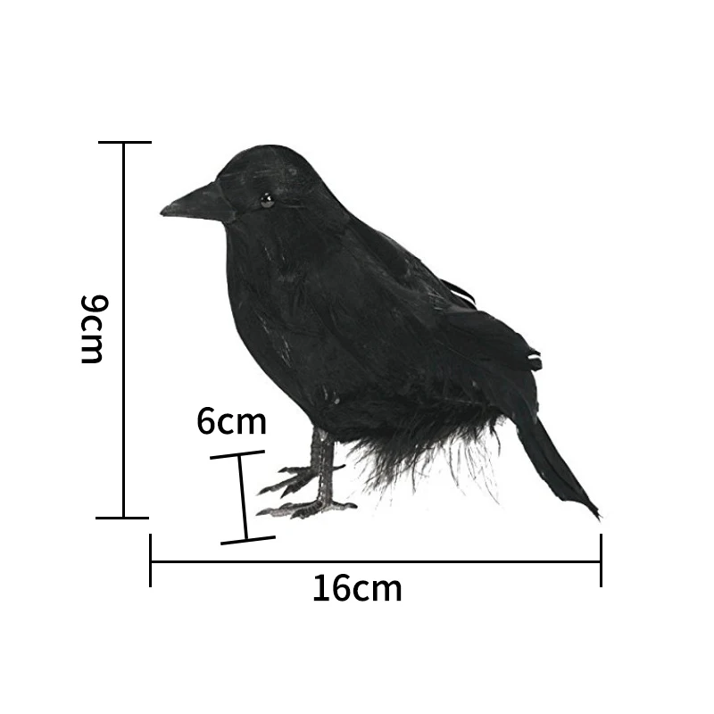 1 шт. 16*6*9 см Хэллоуин Ворон поддельные птицы игрушки Ворон реквизит нарядное платье украшения реквизит Прямая поставка оптовая продажа