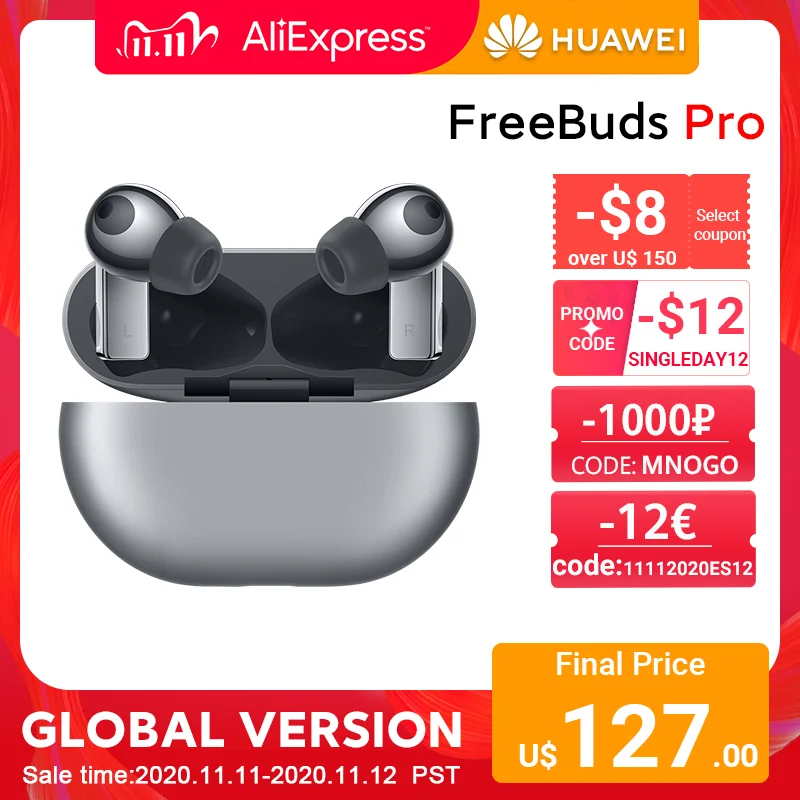 In Stock Global Version HUAWEI Freebuds Pro Smartearphone Qi Wireless Charge ANC Function For Mate 40