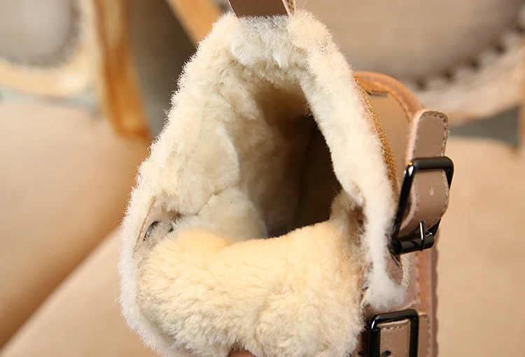 Детская Модная хлопковая обувь г. Новые зимние теплые школьные ботинки из натуральной кожи для мальчиков и девочек от 1 до 15 лет