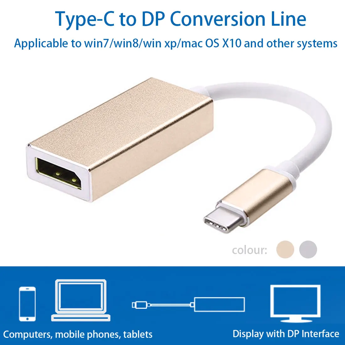 USB 3,1 type C к DP USB-C к адаптер для дисплея Опора для переходника 4K UHD 1080P для Macbook Pro