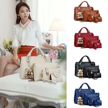 4 шт./компл. бренд Для женщин сумка-тоут сумки дизайнерские Сумки лето в комплекте с набором подходящих сумок с верхней ручкой из искусственной кожи через плечо сумки Для женщин сумка женский кошелек