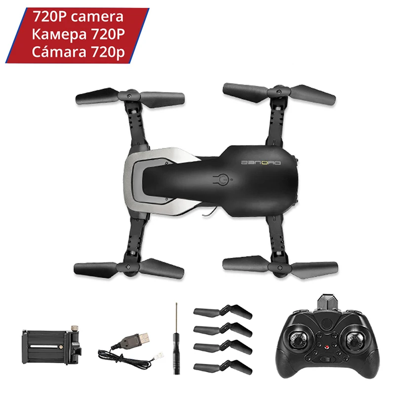JC-RC-8-720P-BK FPV wifi 720P камера Дрон с камерой HD RC Квадрокоптер вертолет селфи Дрон Профессиональный Дрон игрушка для детей 14 лет - Color: JC-RC-8-720P-BK