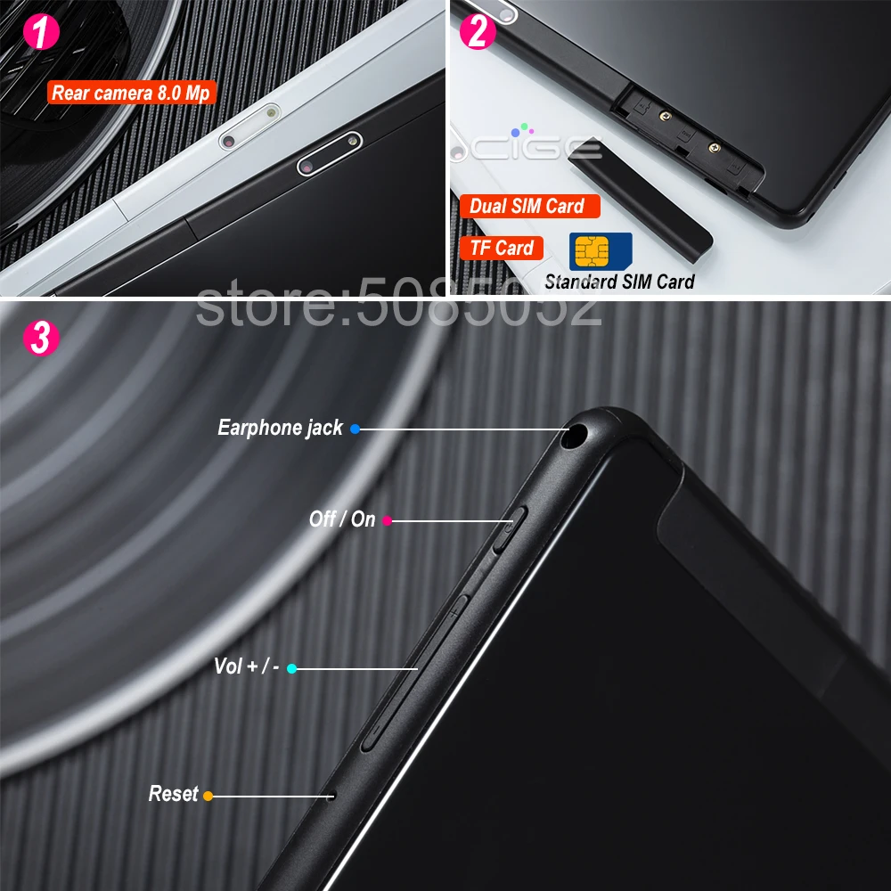  10.1 inch 3G/4G LTE Tablet PC Google store Android 9 Octa core 6GB+128GB 1280*800 IPS Dual SIM Card
