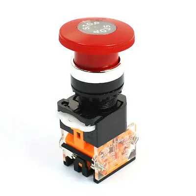 

AC 660V 10A DPST Red Mushroom Head 4 Terminal Momentary Emergency Stop Switch