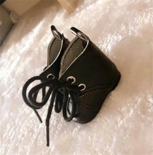 20 см кукольная обувь на шнуровке, кожаные сапоги, модные кукольные аксессуары для костюма, плюшевая кукла Kpop Exo, мягкая игрушка - Цвет: Black