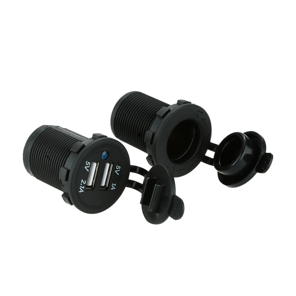 2 USB 5V/1A 5V/2.1A Sockets with Car Cigarette Lighters Power for Truck Motorcycle Boat ATV Charger | Автомобили и мотоциклы