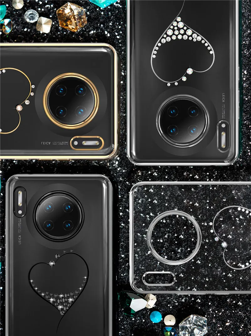 Kingxbar для huawei mate 30 Pro чехол противоударный Блестящий жесткий Алмазный кристалл mate 30 тонкий задний Чехол для телефона прозрачный