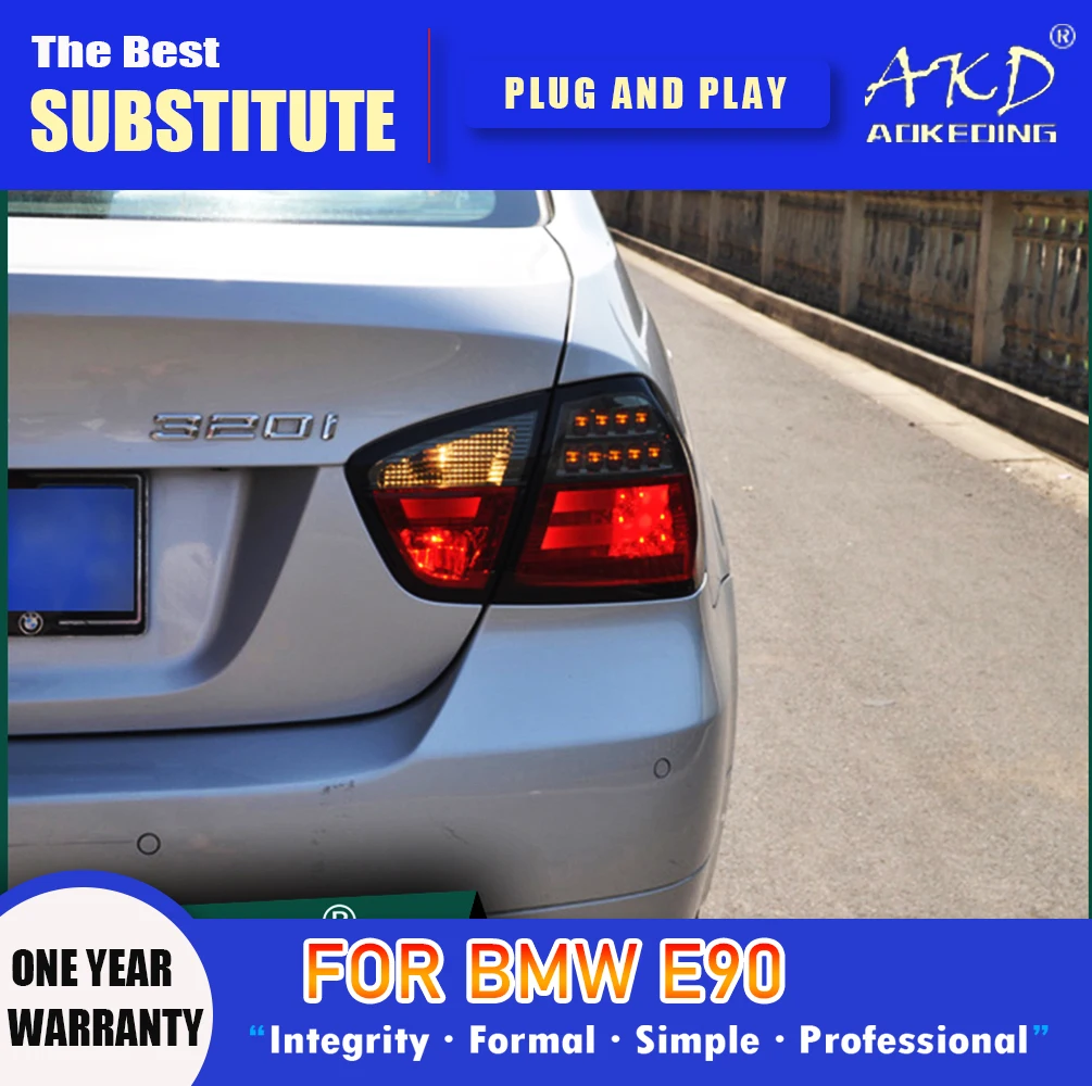 

Задний фонарь AKD для BMW E90, светодиодный задсветильник 2005-2008 320i 325i, задний противотуманный сигнал поворота, автомобильные аксессуары