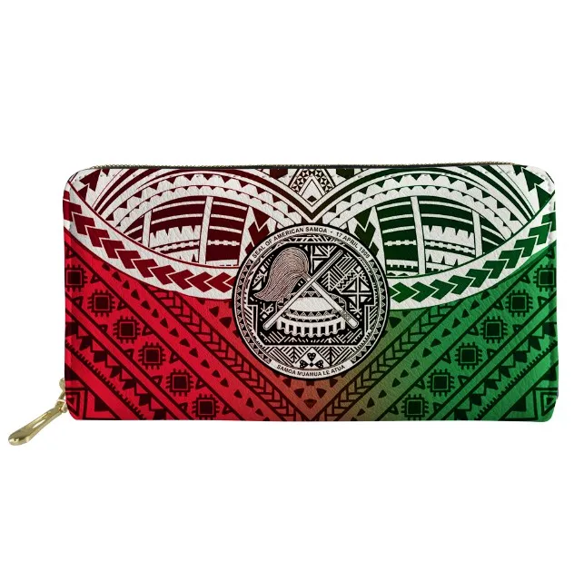 

Northern Mariana Islands Beach Tattoo Pattern Long Wallets Zipper Phone Bag for Girls Clutch Purse Carteira Handbags Notecase