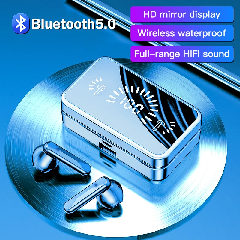 Беспроводные стереонаушники 9D Bluetooth 5 2 TWS с микрофоном 3500 мАч зарядный чехол