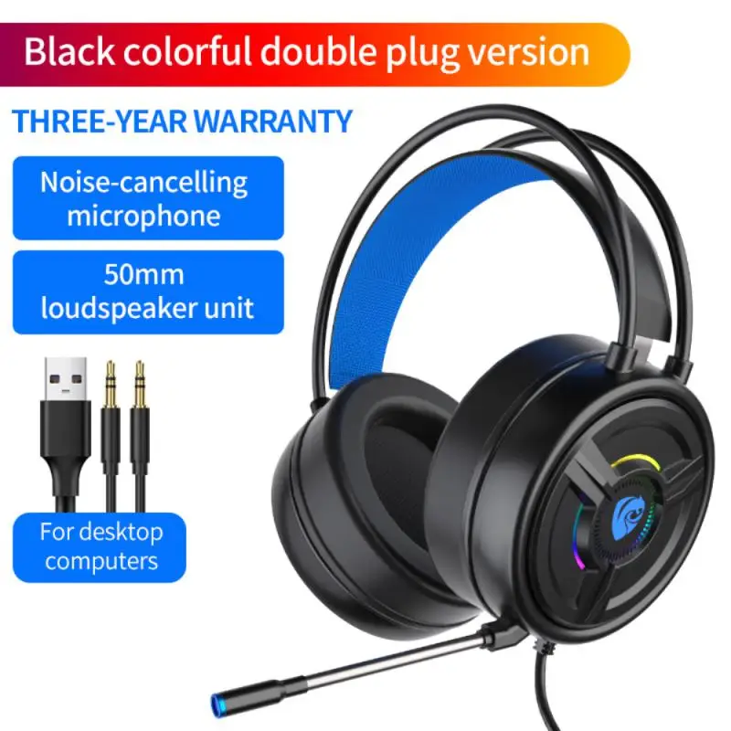 Wired Stereo Headset Over-head Gaming Headphone With High Sound Quality Mic For PC Laptop Game | Электроника