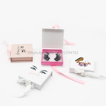 

Custom Lashbox Packaging With Logo 25mm Strip Mink Eyelashes Package Box With Tray 20mm 25mm Mink Eyelashes Wholesale