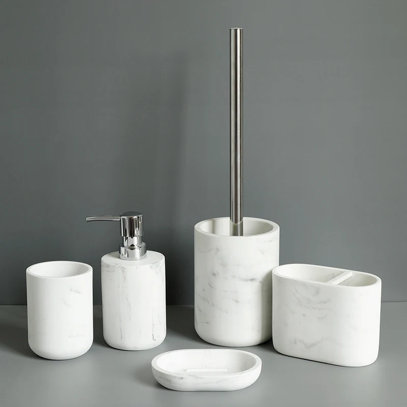 Beige Bone Ceramic Soap Tray Dish Toothbrush Tumbler Cup Holder Set Over Sink 