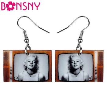 

BONSNY Acrylic Marilyn Monroe Television Earrings Drop Dangle Jewelry Ornament For Women Girl Teen Kid Charm Gift Hot Sale Bulk