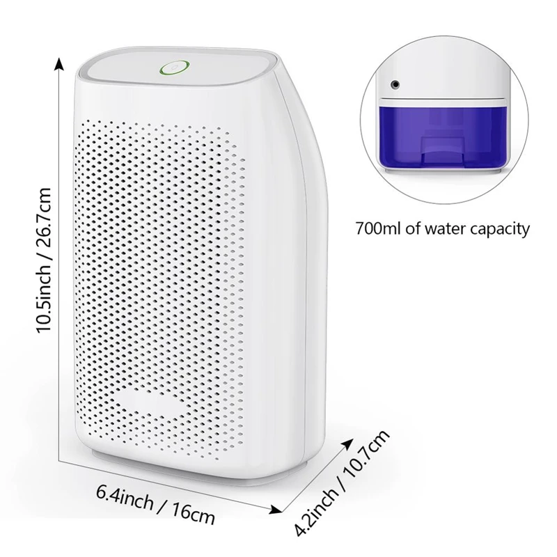 

T8 700Ml Home Air Dehumidifier Semiconductor Desiccant Moisture Absorber Car Mini Air Dryer Electric Cooling Machine Eu Plug