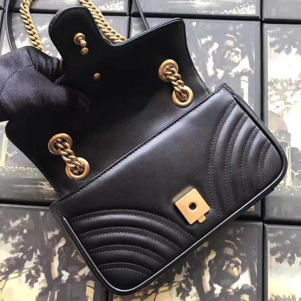 Брендовая дизайнерская Высококачественная кожаная женская сумка с косым крестом портативная многофункциональная сумка - Цвет: Черный