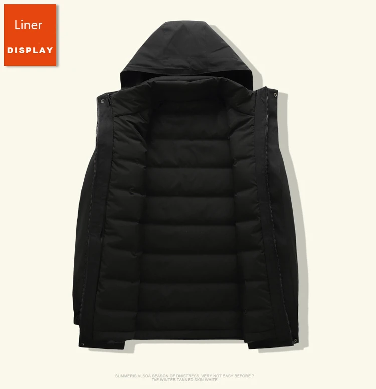XL-6XL, 7XL, 8XL размера плюс, мужская зимняя куртка, Россия, белый утиный пух, куртка, толстая, теплая, модная, 2 шт., 90%, белый утиный пух, мужская куртка