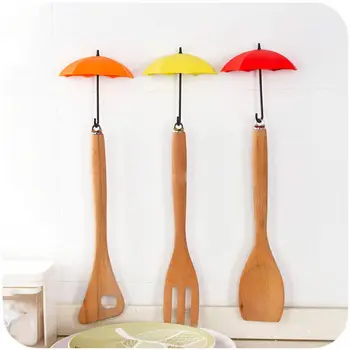 

New Arrival 3PCS COLORFUL UMBRELLA WALL HOOK HAIR PIN KEY HOLDER ORGANIZER DECOR
